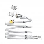 Wholesale 3-in-1 Magnetic Phone Charging Cable - Tangle Free and Fast Charging Cable for Easy Storage and Organization - Compatible with All Smartphones and Devices (White)